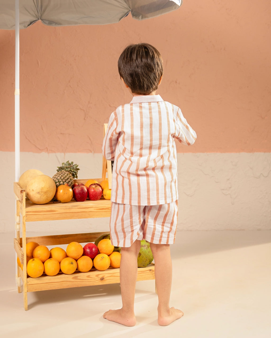 Terracotta Stripe Set