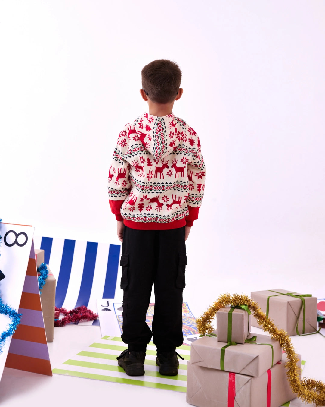 Reindeer Print Winter Hoodie