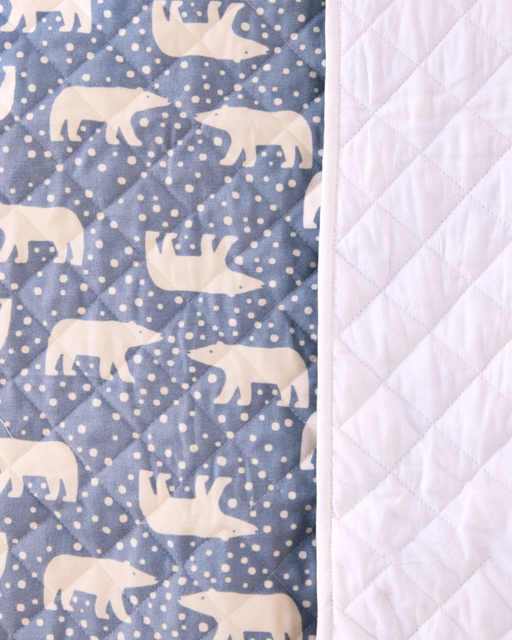 Polar Bear Print Flannel Baby Quilt