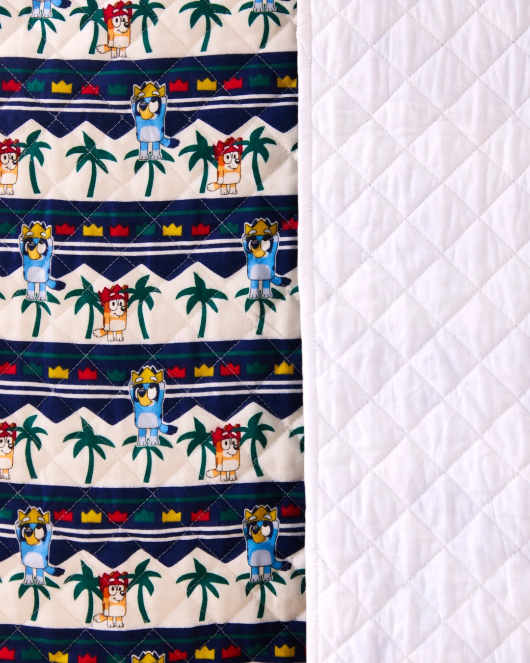 Navy Printed Flannel Baby Quilt