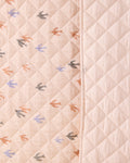 Cream Bird Print Baby Quilt