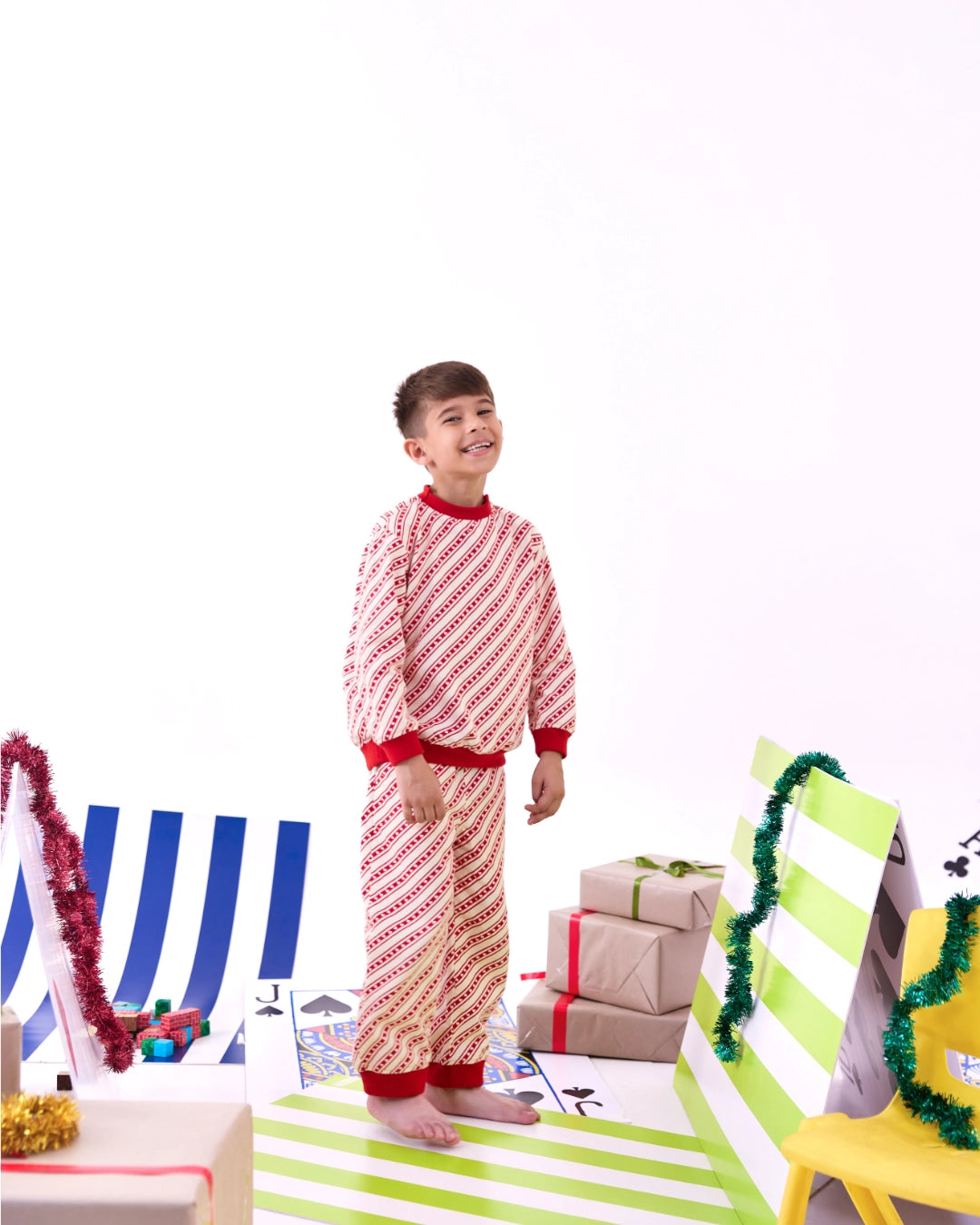 Heart Print Winter Night Suit